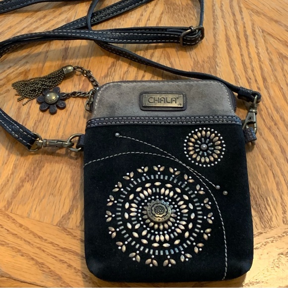 Chala Black and Brown Floral Crossbody Bag - Picture 3 of 14